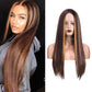 Brown lace front straight wig